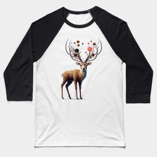 Flower on Deer Baseball T-Shirt